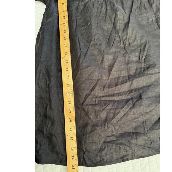 FRAME Off The Shoulder Dress Women's Large Black Linen Belted MSRP $375 - Picture 6 of 8